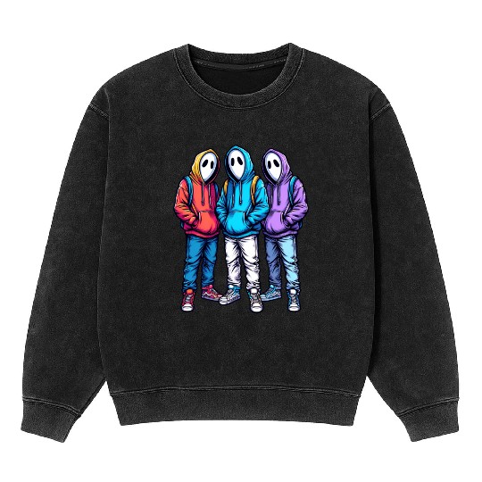 Mysterious Mineral Wash Sweatshirts Trio – Street Art Aesthetic