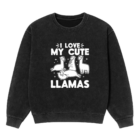 Llama Lover Alpaca Lover - I love my cute Llamas Mineral Wash Sweatshirts