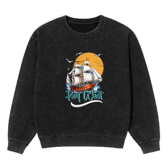 KEY-WEST FLORIDA Sunshine-State West Keys Mineral Wash Sweatshirts