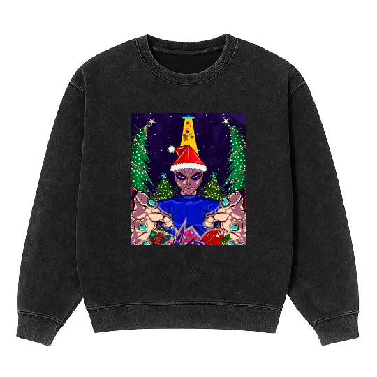 Alien Christmas Gifts Collection Time! Mineral Wash Sweatshirts