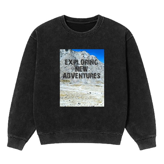 EXPLORING NEW ADVENTURES Mineral Wash Sweatshirts