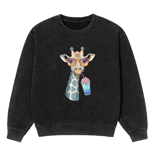 Funny Silly Animals Cute Cartoon Comedy Design Mineral Wash Sweatshirts