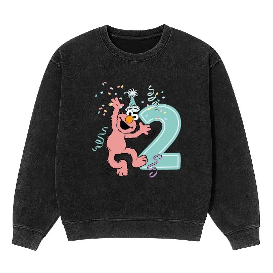 Sesame Street Birthday Design With Elmo Two Years Mineral Wash Sweatshirts