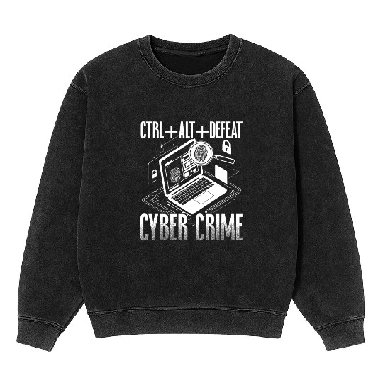 Digital Forensic Defeat Cyber Crime Mineral Wash Sweatshirts