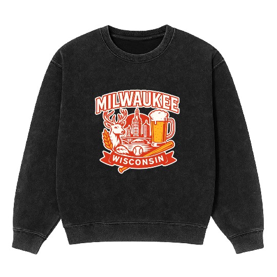 Milwaukee Wisconsin Mineral Wash Sweatshirts