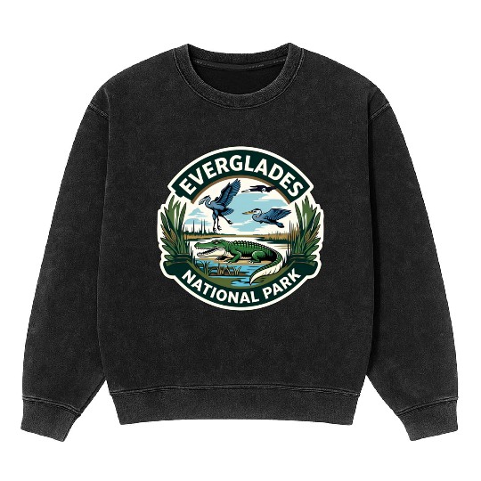 Everglades National Park Florida USA Logo Mineral Wash Sweatshirts