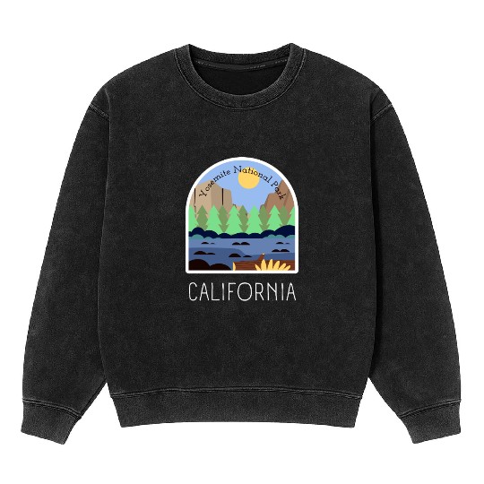 Retro Yosemite National Park California Mineral Wash Sweatshirts