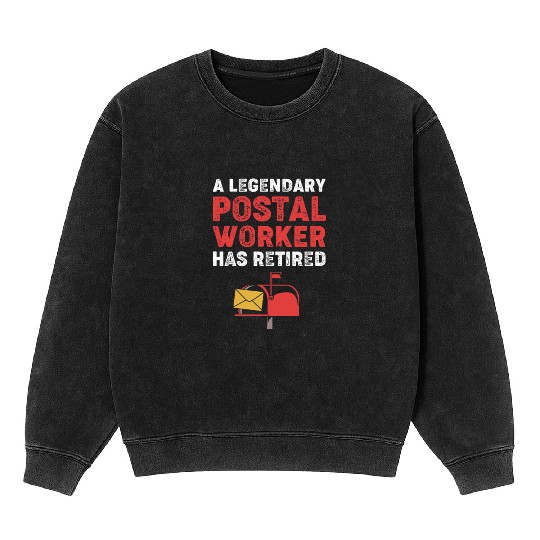 Retired Postal Worker Mailman Mineral Wash Sweatshirts