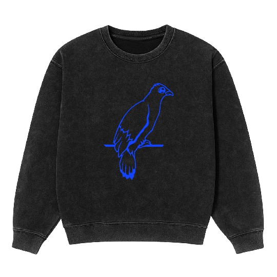 Bird raven dove sitting cable hawk eagle birdie Mineral Wash Sweatshirts