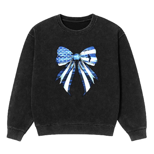 Coquette Bow Fish Fishing Fisher US Flag Pride Mineral Wash Sweatshirts