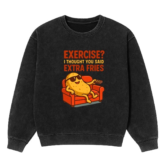 Funny Couch Potato Quote for Weekend Relaxation Lo Mineral Wash Sweatshirts