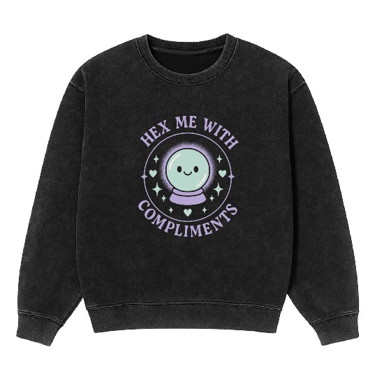 Wholesome Goth Humor Cute Creepy Mental Health Mineral Wash Sweatshirts