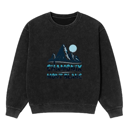 Chamonix Mont Blanc Snowboard France Mineral Wash Sweatshirts