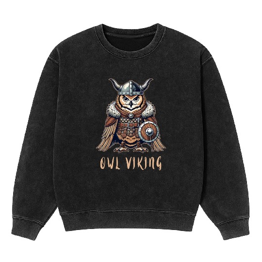 Owl Viking - The Winged Warrior Mineral Wash Sweatshirts