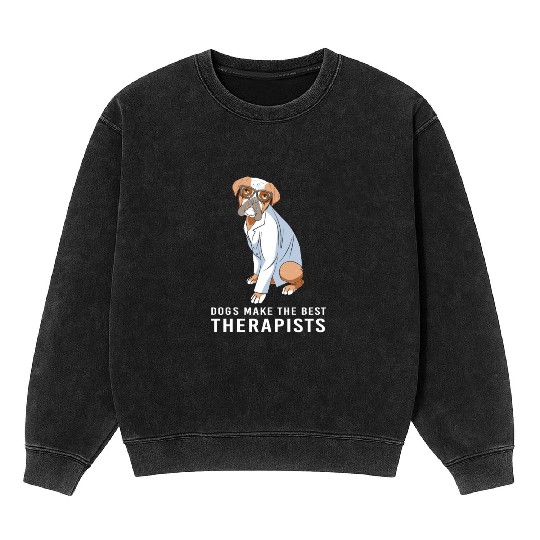 Therapy Dog Psychology Therapist Mineral Wash Sweatshirts