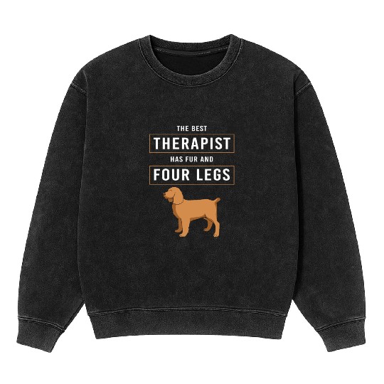Therapy Dog Therapist Doggie School Mineral Wash Sweatshirts