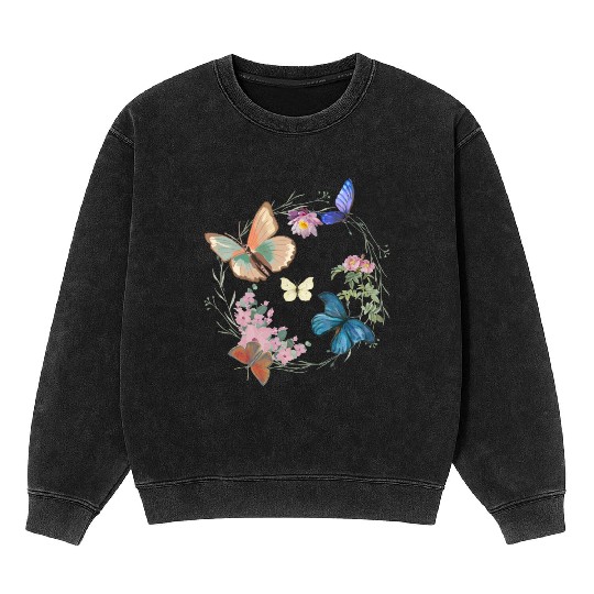Butterfly beauty and nature  D83E DD8B Mineral Wash Sweatshirts