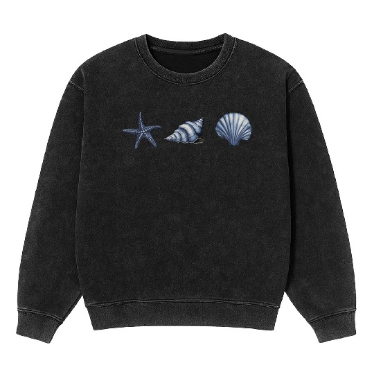 Cute Sea Creatures starfish Ocean Watercolor Mineral Wash Sweatshirts