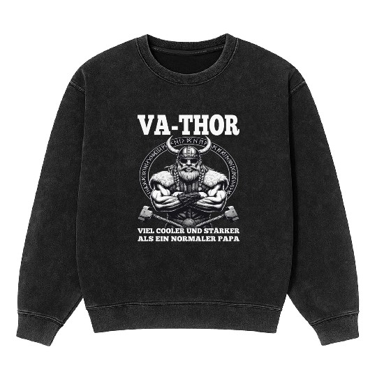 Viking Warrior Man Odin Thor Norman Walhalla Mineral Wash Sweatshirts
