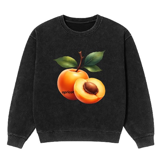 Apricot branch with green leaves Mineral Wash Sweatshirts