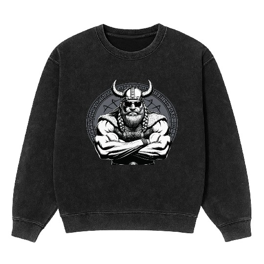 Viking Warrior Man Odin Thor Norman Walhalla Mineral Wash Sweatshirts