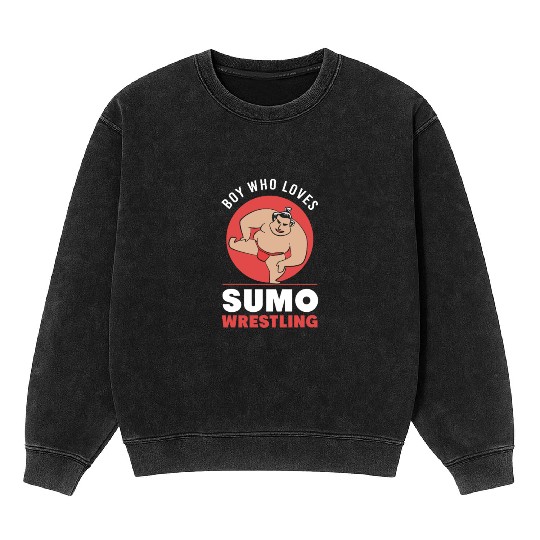 Sumo Wrestler Boy Japan Wrestling Mineral Wash Sweatshirts