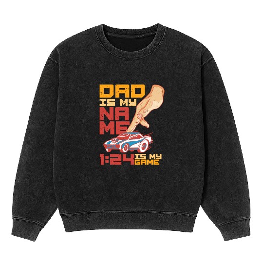 Slot Car Dad Racing RC Car Drag Racing Mineral Wash Sweatshirts