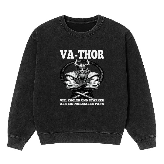 Viking Warrior Man Odin Thor Norman Walhalla Mineral Wash Sweatshirts