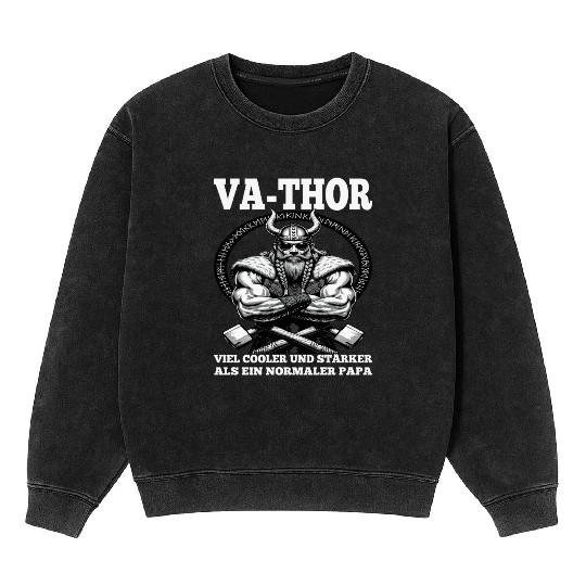 Viking Warrior Man Odin Thor Norman Walhalla Mineral Wash Sweatshirts