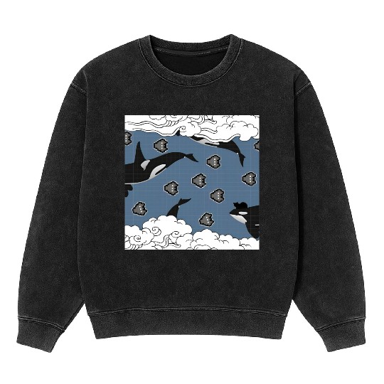Orca Galaxy Patrol Mineral Wash Sweatshirts