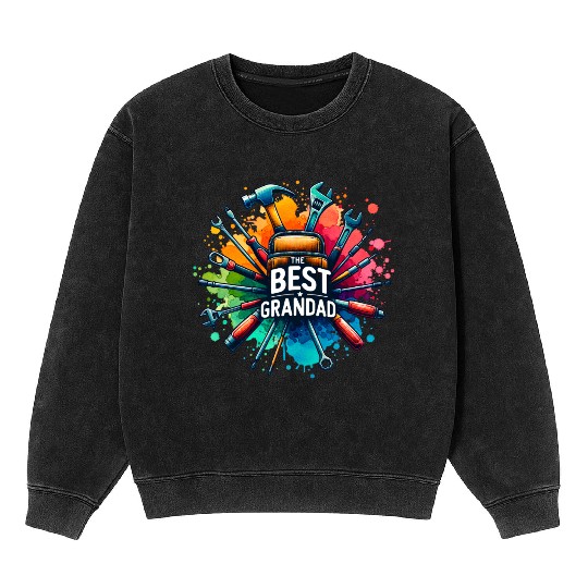 Best Grandad Ever tools design Mineral Wash Sweatshirts