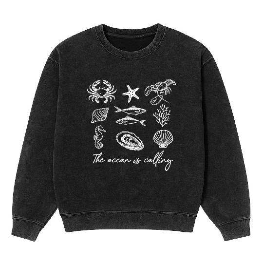 Summer vacation the ocean is calling Mineral Wash Sweatshirts