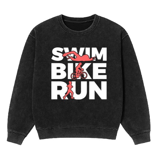 Swim Bike Run Repeat Mineral Wash Sweatshirts