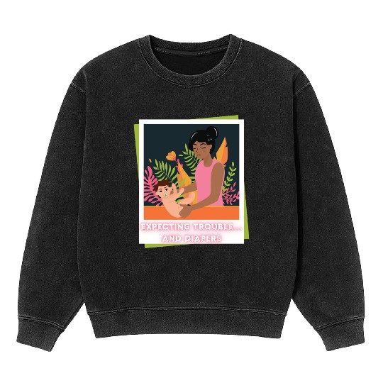 First Time Mom Vibes – Expecting Mother Mineral Wash Sweatshirts