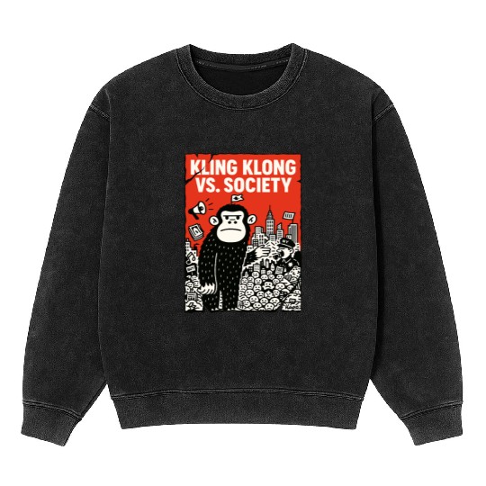 Kling Klong vs. Society – Protest Ape Mineral Wash Sweatshirts