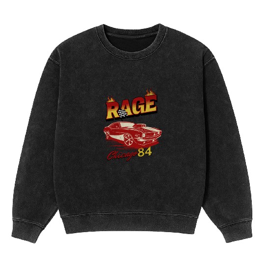 Vintage Rage Chicago 84 Muscle Car Art Mineral Wash Sweatshirts