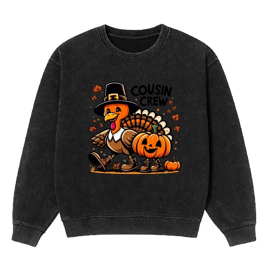 Halloween Cousin Crew Mineral Wash Sweatshirts