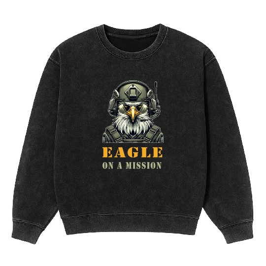 Military Eagle In Mission Mineral Wash Sweatshirts
