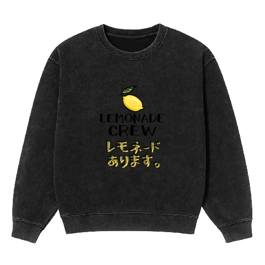 Lemonade Crew Kawaii Doodle Mineral Wash Sweatshirts