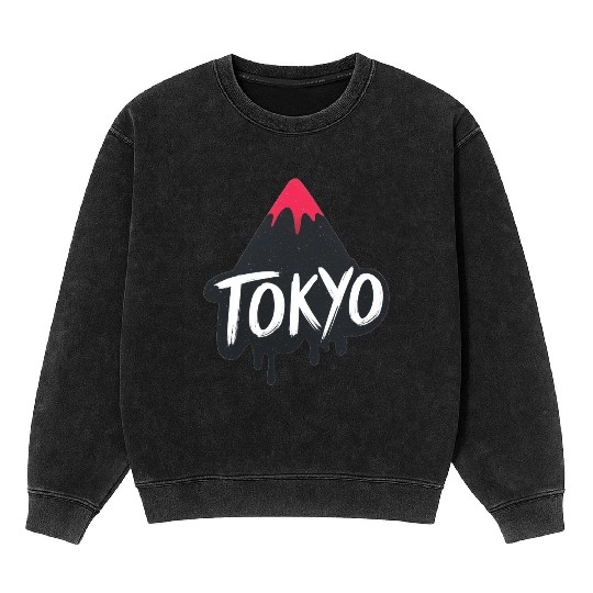 Tokyo Text Design Mineral Wash Sweatshirts