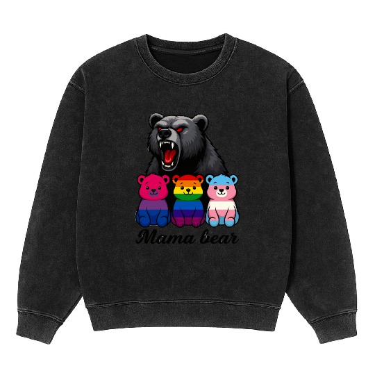 Mama Bear Pride Cubs Mineral Wash Sweatshirts