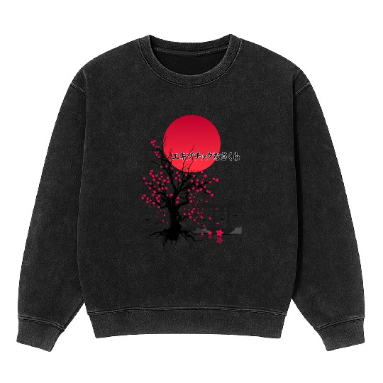 Iconic Sakura Flower Mineral Wash Sweatshirts