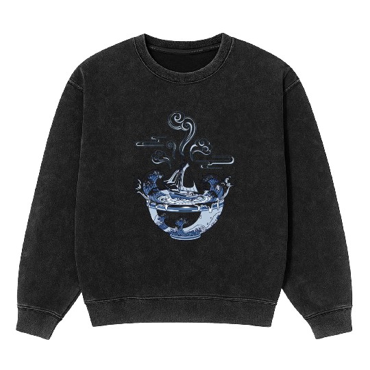 Storm in a Teacup - Nautical Art Mineral Wash Sweatshirts
