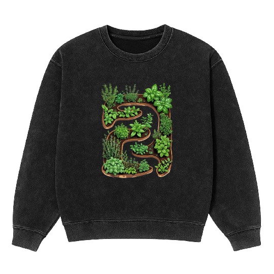 City Herb Garden Oasis Blueprint Mineral Wash Sweatshirts