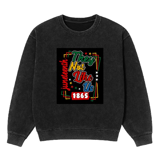 Juneteenth They Not Like Us 1865 Mineral Wash Sweatshirts