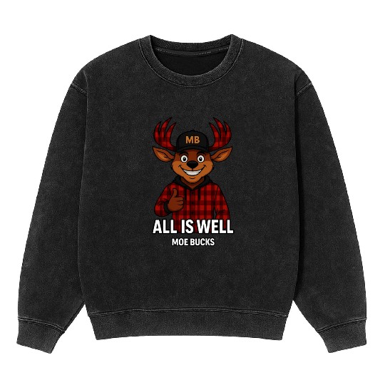Moe Bucks “All Is Good” Positive Energy Mineral Wash Sweatshirts