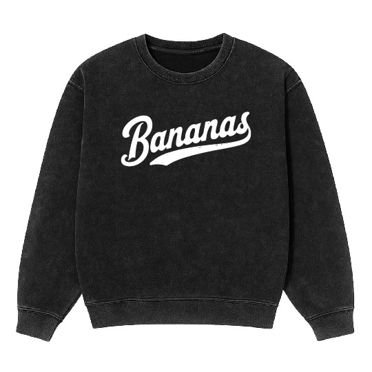 Bananas - Fun Vintage Style Fruit Mineral Wash Sweatshirts