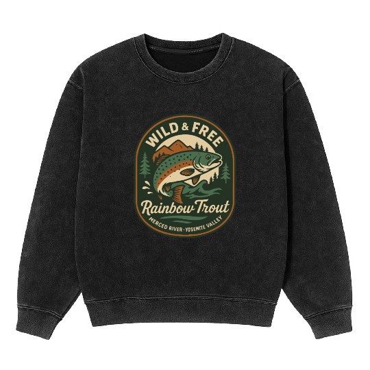 Rainbow Trout Mineral Wash Sweatshirts