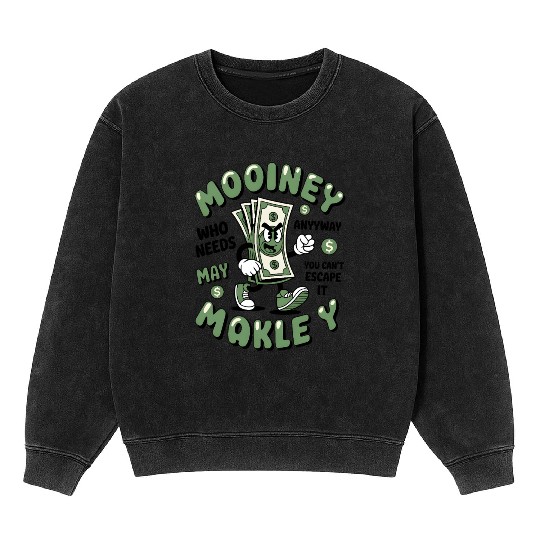 Money Mover Cartoon – Funny Retro Cash Art Mineral Wash Sweatshirts
