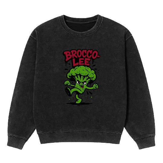 Brocco Lee – Funny Broccoli Karate Mineral Wash Sweatshirts